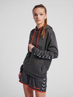 Rückansicht von hummel hmlAUTHENTIC POLY HOODIE WOMAN Hoodie Damen ASPHALT