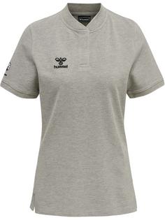 hummel hmlMOVE GRID POLO WOMAN Funktionsshirt Damen GREY MELANGE