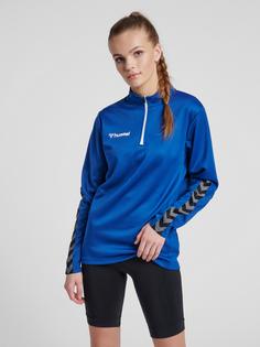 Rückansicht von hummel hmlAUTHENTIC HALF ZIP SWEATSHIRT WOMAN Funktionssweatshirt Damen TRUE BLUE
