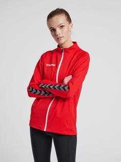 Rückansicht von hummel hmlAUTHENTIC WOMEN POLY ZIP JACKET Funktionssweatshirt Damen TRUE RED