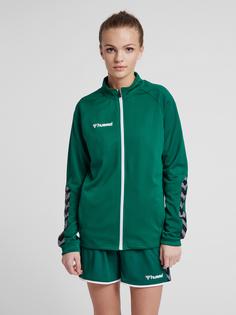 Rückansicht von hummel hmlAUTHENTIC WOMEN POLY ZIP JACKET Funktionssweatshirt Damen EVERGREEN