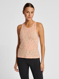 Rückansicht von hummel hmlMT IRIS BURNOUT TOP Funktionsshirt Damen ALMOST APRICOT