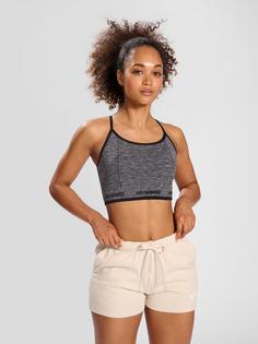 Rückansicht von hummel hmlTE CAMI SEAMLESS SPORTS TOP Funktionstop Damen BLACK MELANGE