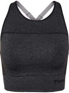 hummel hmlMT HANA 2.0 SEAMLESS SPORTS TOP Funktionstop Damen BLACK MELANGE