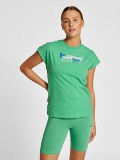 Rückansicht von hummel hmlLGC JASIRA T-SHIRT T-Shirt Damen GREEN SPRUCE