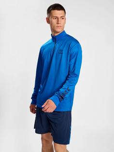 Rückansicht von hummel hmlACTIVE PL HALF ZIP Funktionssweatshirt Herren PRINCESS BLUE