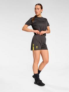 Rückansicht von hummel hmlACTIVE PL SHORTS WOMAN Funktionsshorts Damen OBSIDIAN/SULPHUR SPRING