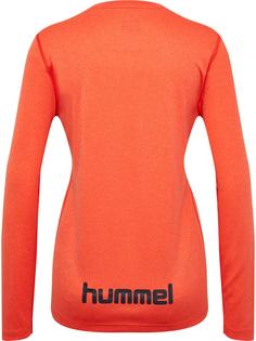 Rückansicht von hummel hmlSPRINT MEL T-SHIRT L/S WOMAN Funktionsshirt Damen SPICY ORANGE MELANGE