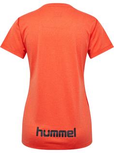 Rückansicht von hummel hmlSPRINT MEL T-SHIRT S/S WOMAN Funktionsshirt Damen SPICY ORANGE MELANGE