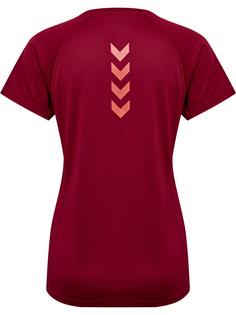 Rückansicht von hummel hmlSPRINT MESH T-SHIRT S/S WOMAN Funktionsshirt Damen RHUBARB