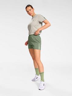 Rückansicht von hummel hmlACTIVE PL SHORTS WOMAN Funktionsshorts Damen SEA SPRAY
