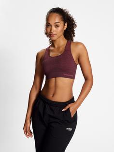 Rückansicht von hummel hmlMT FADE SEAMLESS SPORTS TOP Funktionstop Damen BITTER CHOCOLATE/MINERAL RED