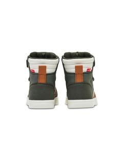Rückansicht von hummel SLIMMER STADIL LEATHER HIGH JR Sneaker Kinder FOREST NIGHT