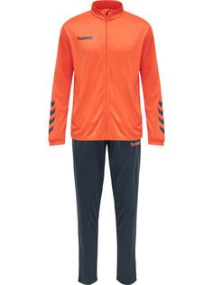 hummel hmlPROMO POLY SUIT Trainingsanzug Herren NASTURTIUM/OMBRE BLUE