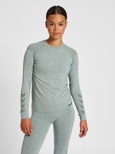 Rückansicht von hummel hmlCI SEAMLESS T-SHIRT L/S Funktionsshirt Damen NORTH ATLANTIC MELANGE