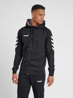 Rückansicht von hummel HMLGO COTTON ZIP HOODIE Funktionssweatshirt Herren BLACK