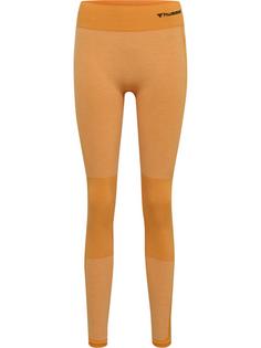 hummel hmlCLEA SEAMLESS MID WAIST TIGHTS Tights Damen BLAZING ORANGE/CARROT CURL MELANGE