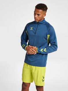 Rückansicht von hummel hmlLEAD PRO HALF ZIP Funktionssweatshirt Herren DARK DENIM