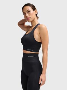 Rückansicht von hummel hmlTIF SEAMLESS PADDED SPORTS BRA Funktionstop Damen BLACK