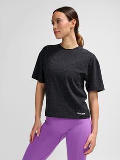 Rückansicht von hummel hmlMT ULTRA BOXY SHORT T-SHIRT Funktionsshirt Damen BLACK MELANGE