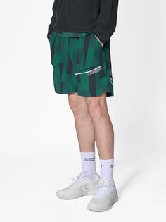 Rückansicht von hummel hmlCOURT AOP POCKET SHORTS Funktionsshorts Herren RAIN FOREST