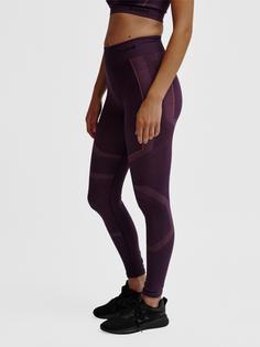 Rückansicht von hummel hmlMT POWER SEAMLESS MW TIGHTS Tights Damen PLUM PERFECT