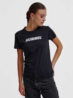 Rückansicht von hummel hmlELEMENTAL LOGO COTTON TEE WOMAN Funktionsshirt Damen BLACK
