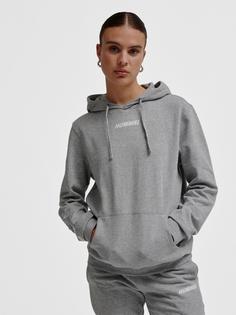Rückansicht von hummel hmlELEMENTAL HOODIE Hoodie Herren GREY MELANGE