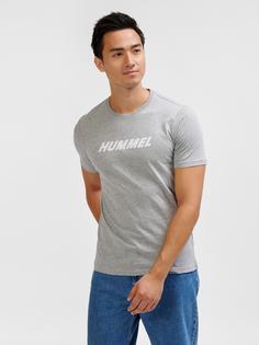 Rückansicht von hummel hmlELEMENTAL LOGO COTTON TEE Funktionsshirt Herren GREY MELANGE