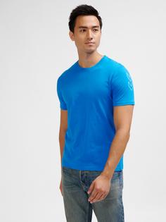 Rückansicht von hummel hmlELEMENTAL CHEVRON COTTON TEE Funktionsshirt Herren INDIGO BUNTING