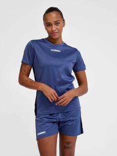 Rückansicht von hummel hmlMULTI PL JERSEY WOMAN Funktionsshirt Damen BLUE INDIGO