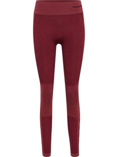 hummel hmlCLEA SEAMLESS MID WAIST TIGHTS Tights Damen CABERNET/APPLE BUTTER MELANGE