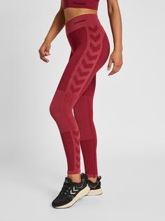 Rückansicht von hummel hmlCLEA SEAMLESS MID WAIST TIGHTS Tights Damen CABERNET/APPLE BUTTER MELANGE