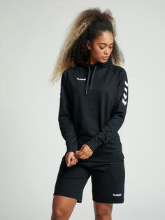 Rückansicht von hummel HMLGO COTTON HOODIE WOMAN Hoodie Damen BLACK
