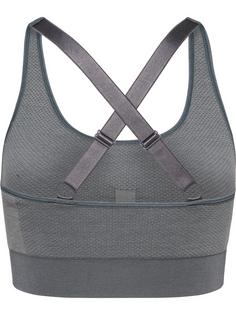 Rückansicht von hummel hmlMT SHINE SEAMLESS SPORTS BRA Funktionstop Damen QUIET SHADE/SHARKSKIN MELANGE
