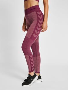 Rückansicht von hummel hmlCLEA SEAMLESS MID WAIST TIGHTS Tights Damen GRAPE WINE/CRUSHED BERRY MEL