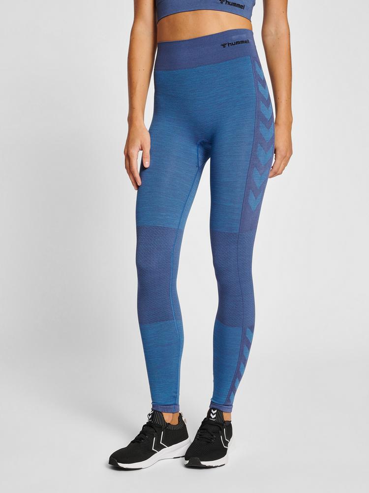 hummel hummel hmlCLEA SEAMLESS MID WAIST TIGHTS Tights Damen - RIVIERA/INSIGNIA BLUE MELANGE - 0 | SportScheck