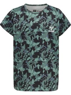 hummel hmlNANNA T-SHIRT S/S Funktionsshirt Kinder MINERAL BLUE
