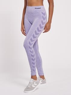 Rückansicht von hummel hmlCI SEAMLESS MID WAIST TIGHTS Tights Damen LAVENDER MELANGE