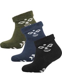 hummel SNUBBIE SOCKS 3 PK Freizeitsocken Kinder BLACK/OLIVE NIGHT