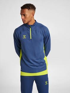 Rückansicht von hummel hmlLEAD HALF ZIP Funktionssweatshirt Herren DARK DENIM