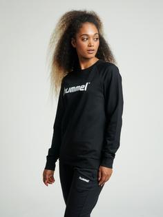 Rückansicht von hummel HMLGO COTTON LOGO SWEATSHIRT WOMAN Funktionssweatshirt Damen BLACK