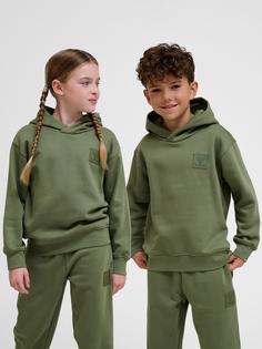 Rückansicht von hummel hmlCLEAN HOODIE Hoodie Kinder OLIVINE