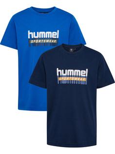 hummel hmlTUKAS T-SHIRT S/S 2-PACK Funktionsshirt Kinder BLACK IRIS/BLUE LOLITE