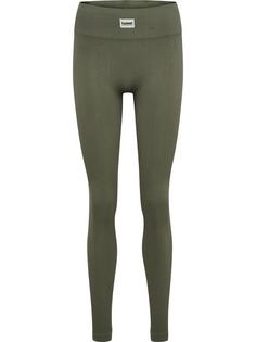 hummel hmlPULSE SEAMLESS RIB MW W TIGHTS Tights Damen DUSTY OLIVE