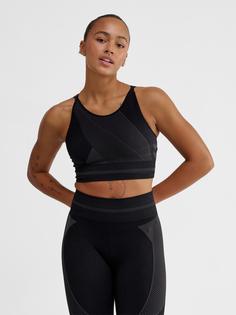 Rückansicht von hummel hmlUNITY SEAMLESS BRA Funktionstop Damen BLACKENED PEARL