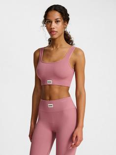Rückansicht von hummel hmlPULSE SEAMLESS RIB BRA Funktionstop Damen WISTFUL MAUVE