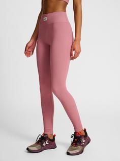 Rückansicht von hummel hmlPULSE SEAMLESS RIB MW W TIGHTS Tights Damen WISTFUL MAUVE