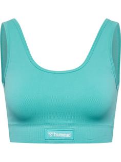 hummel hmlALIVE SEAMLESS BRA Sport-BH Damen POOL BLUE