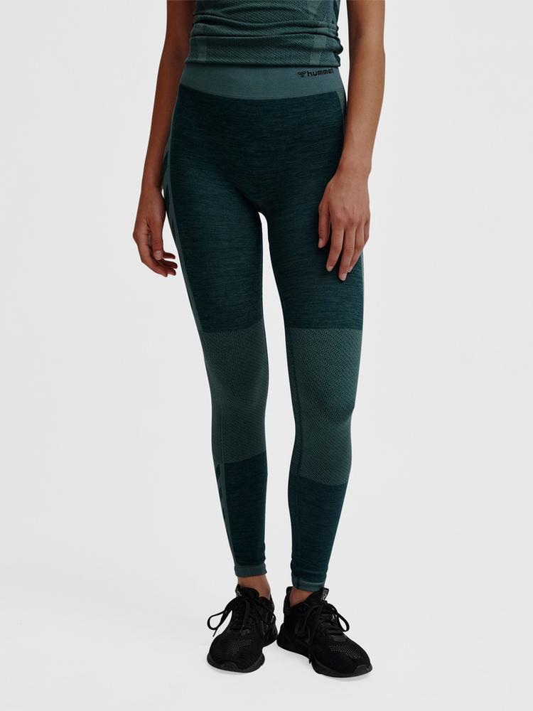 hummel hummel hmlCLEA SEAMLESS MID WAIST TIGHTS Tights Damen - GREEN GABLES/GARDEN TOPIARY ME - 0 | SportScheck